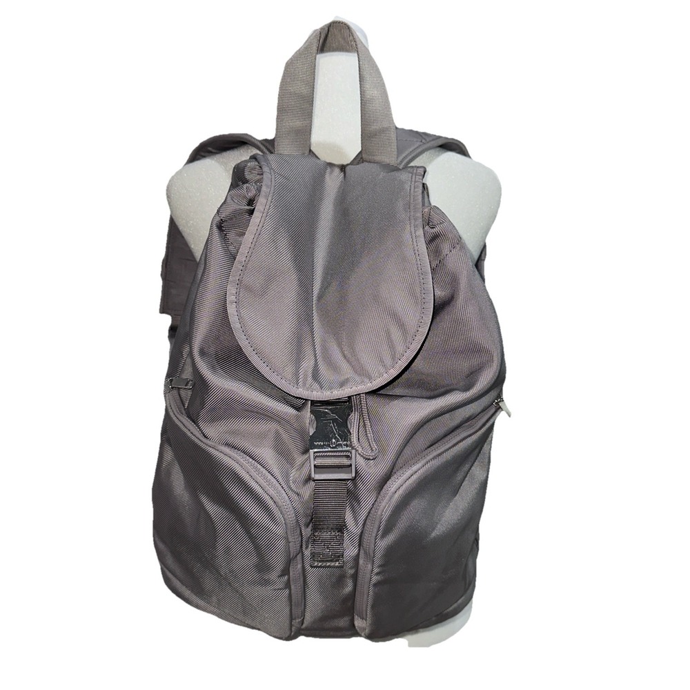 Lululemon Drawstring Backpack Bag Silver Gray - Picture 3 of 9
